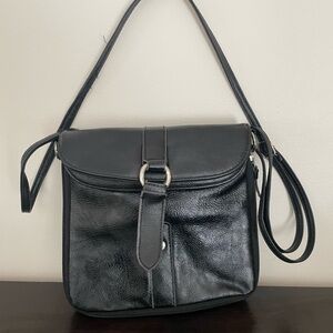 Black leather Crossbody purse